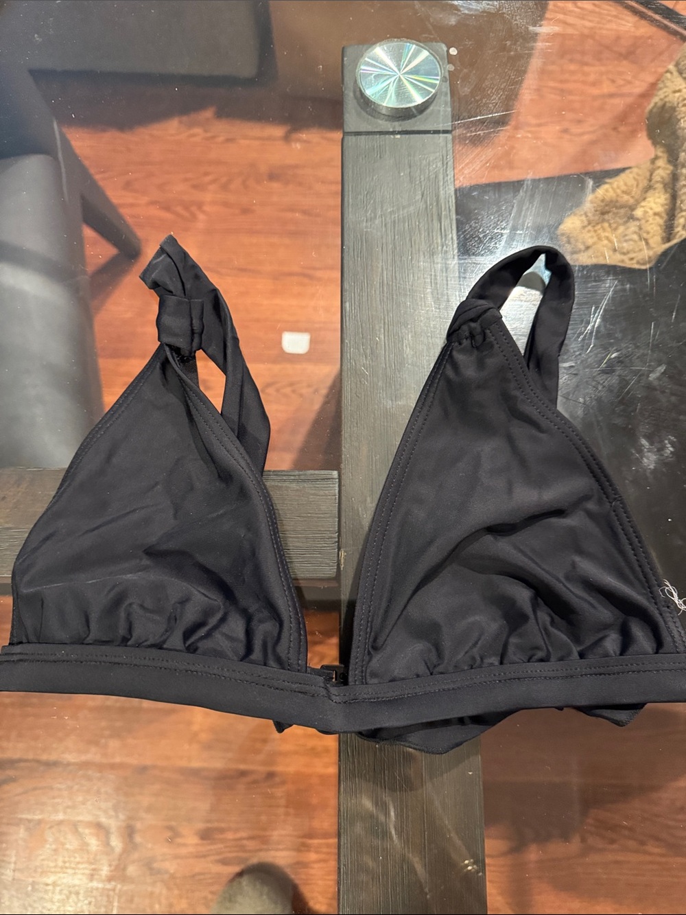 Missguided Black Triangle Bikini Top - Women's Swim